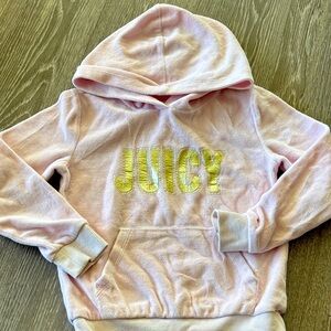 Pink and golden Juicy Couture girls hooded sweatshirt with pockets